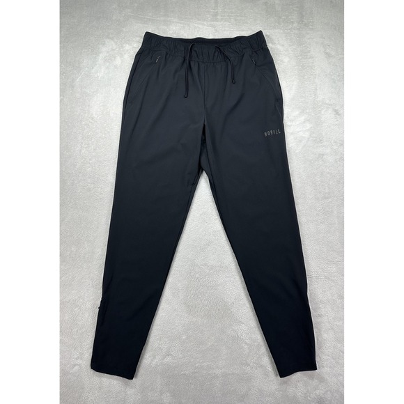 NOBULL Other - NOBULL Pants Mens Small Black Athletic Tapered Stretch Zip Pocket Joggers Nylon